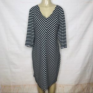 Ashley Stewart black and white Strip dress